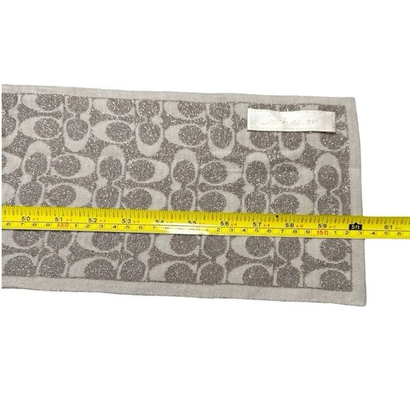 COACH 1941 Signature Scarf Reversible Knit Metallic Taupe/Cream - Picture 6 of 6